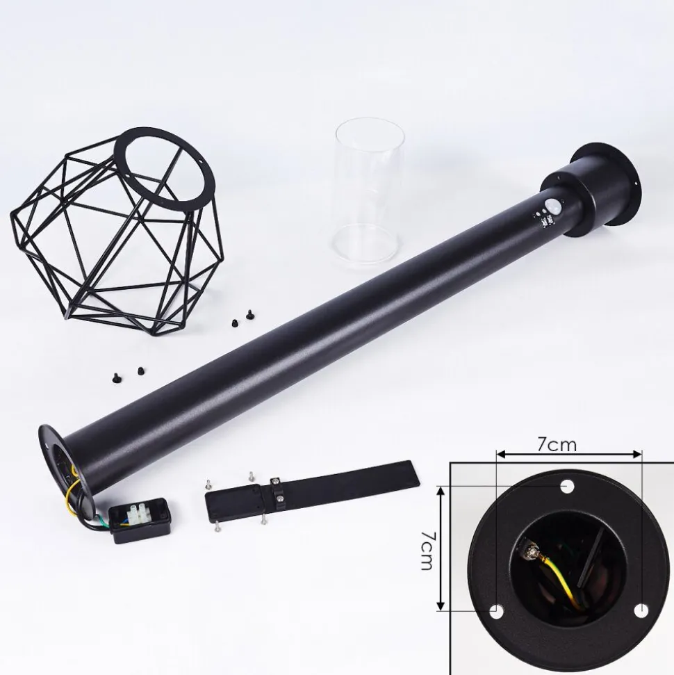 Borne Lumineuse Solda Noir, 1 Lumiere, Detecteur De Mouvement