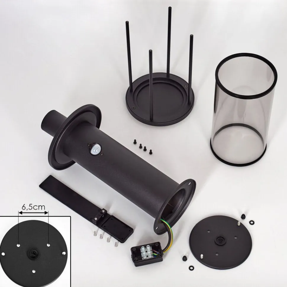 Borne Lumineuse Sumalao Noir, 1 Lumiere, Detecteur De Mouvement