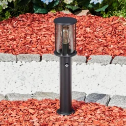 Borne Lumineuse Sumalao Noir, 1 Lumiere, Detecteur De Mouvement