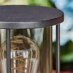 Borne Lumineuse Sumalao Noir, 1 Lumiere, Detecteur De Mouvement