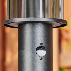 Borne Lumineuse Sumalao Noir, 1 Lumiere, Detecteur De Mouvement