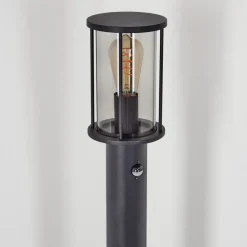 Borne Lumineuse Sumalao Noir, 1 Lumiere, Detecteur De Mouvement