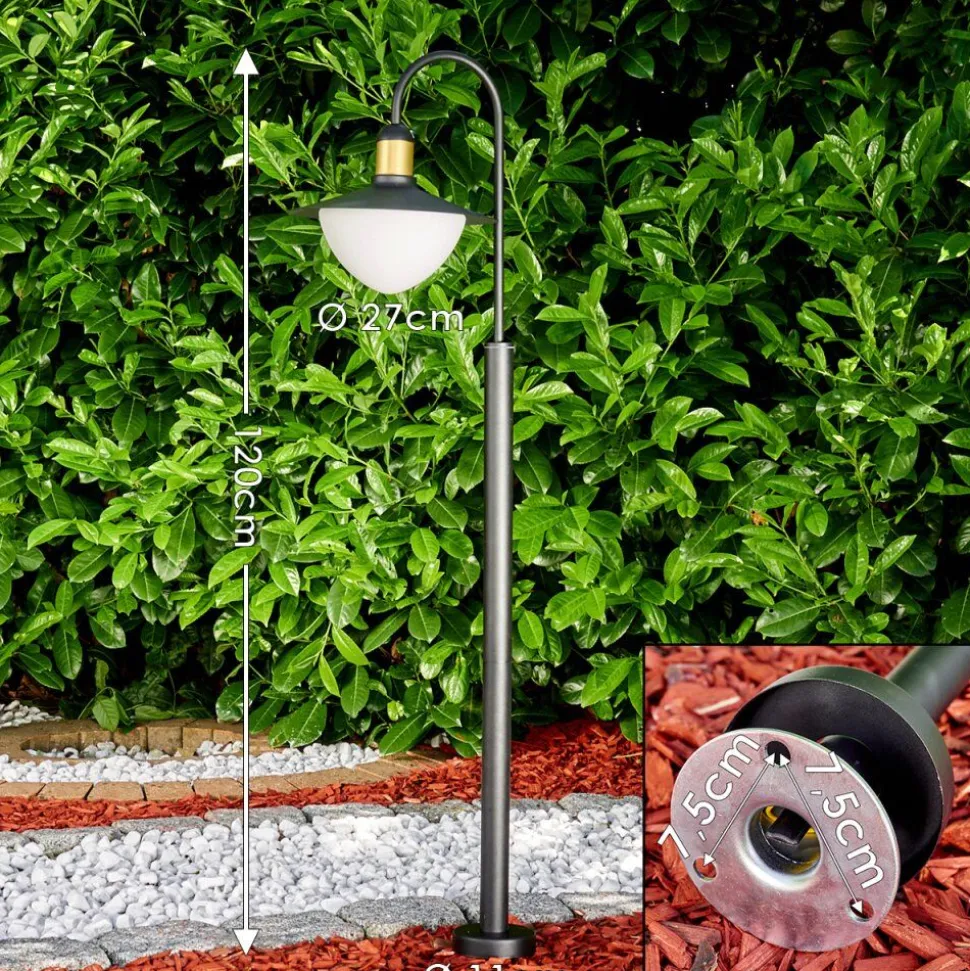 Borne Lumineuse Theux Noir, 1 Lumiere