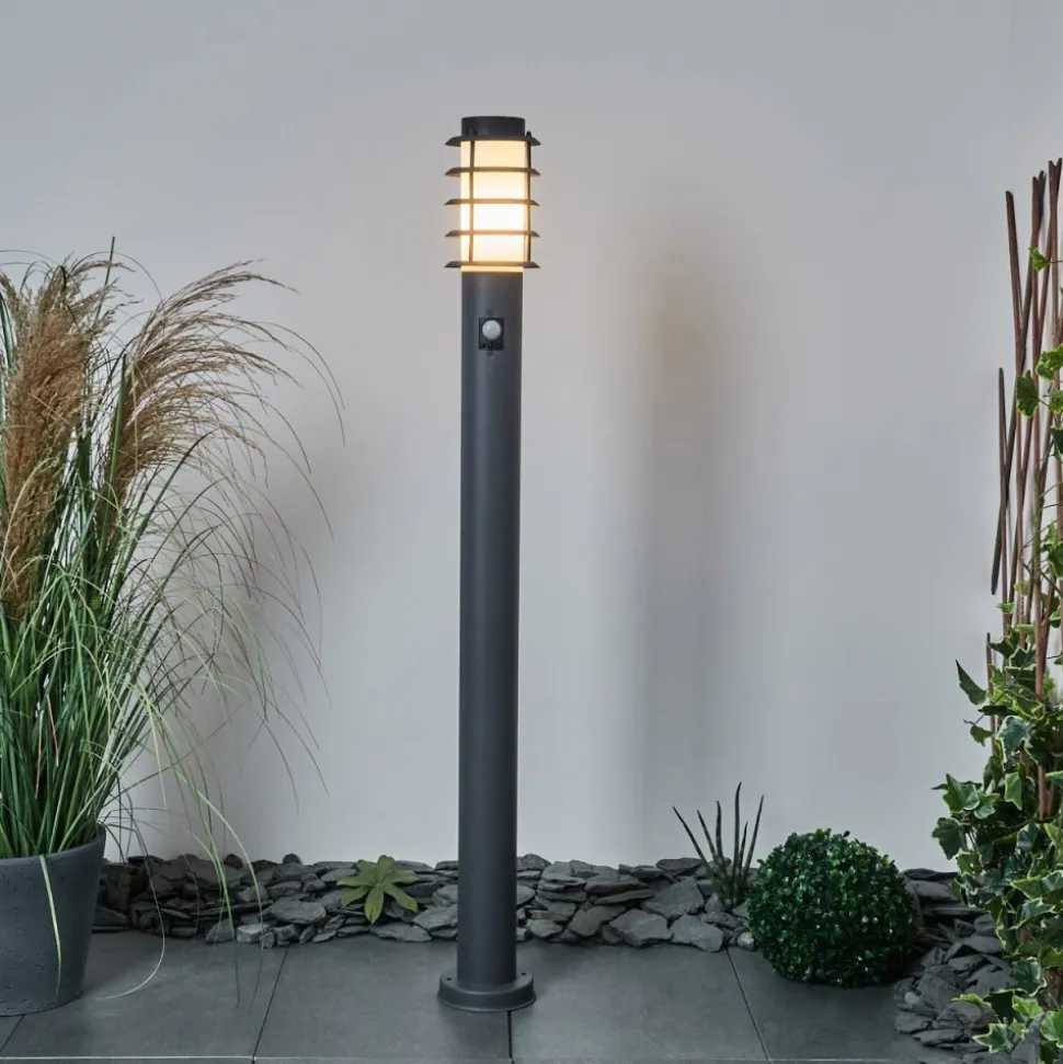 Borne Lumineuse Tunes Anthracite, 1 Lumiere, Detecteur De Mouvement