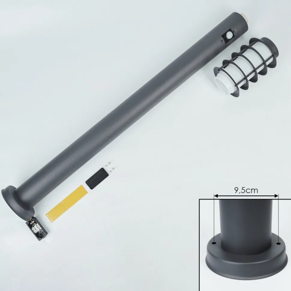 Borne Lumineuse Tunes Anthracite, 1 Lumiere, Detecteur De Mouvement