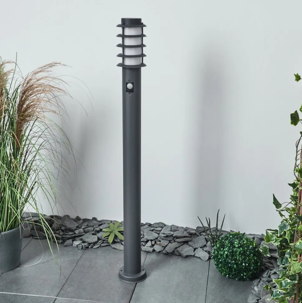 Borne Lumineuse Tunes Anthracite, 1 Lumiere, Detecteur De Mouvement