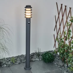 Borne Lumineuse Tunes Anthracite, 1 Lumiere, Detecteur De Mouvement