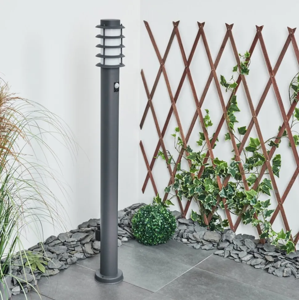 Borne Lumineuse Tunes Anthracite, 1 Lumiere, Detecteur De Mouvement