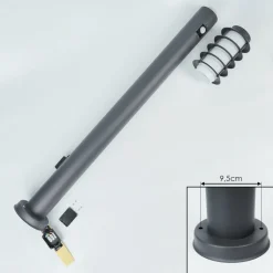 Borne Lumineuse Tunes Anthracite, 1 Lumiere, Detecteur De Mouvement