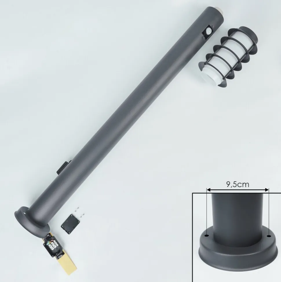 Borne Lumineuse Tunes Anthracite, 1 Lumiere, Detecteur De Mouvement