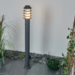 Borne Lumineuse Tunes Anthracite, 1 Lumiere, Detecteur De Mouvement