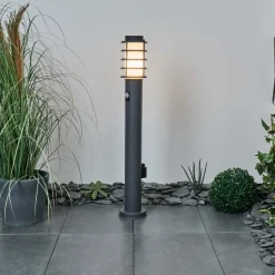 Borne Lumineuse Tunes Anthracite, 1 Lumiere, Detecteur De Mouvement