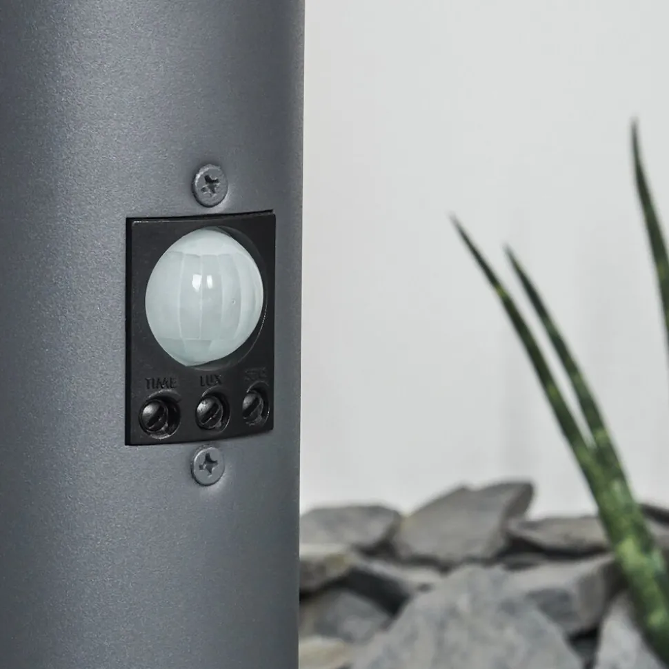 Borne Lumineuse Tunes Anthracite, 1 Lumiere, Detecteur De Mouvement