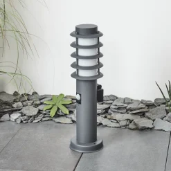 Borne Lumineuse Tunes Anthracite, 1 Lumiere, Detecteur De Mouvement