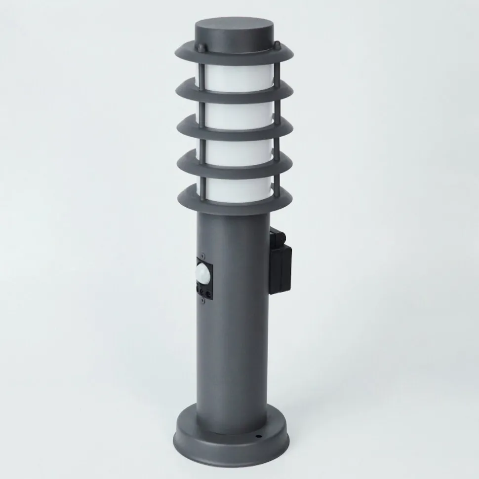 Borne Lumineuse Tunes Anthracite, 1 Lumiere, Detecteur De Mouvement