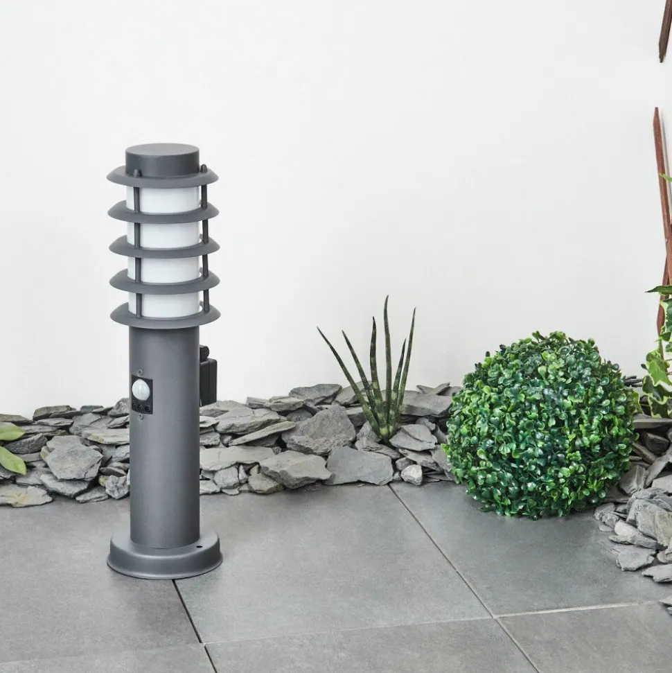 Borne Lumineuse Tunes Anthracite, 1 Lumiere, Detecteur De Mouvement