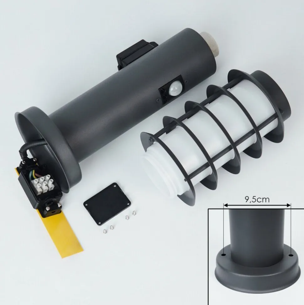 Borne Lumineuse Tunes Anthracite, 1 Lumiere, Detecteur De Mouvement