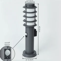 Borne Lumineuse Tunes Anthracite, 1 Lumiere, Detecteur De Mouvement