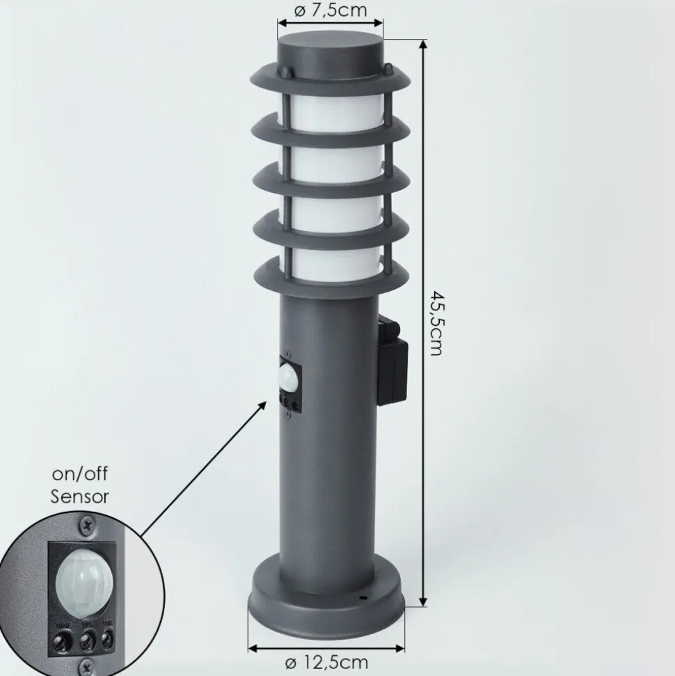 Borne Lumineuse Tunes Anthracite, 1 Lumiere, Detecteur De Mouvement