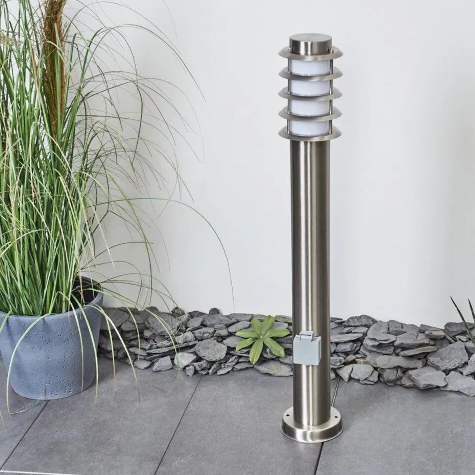 Borne Lumineuse Tunes Nickel Mat, 1 Lumiere