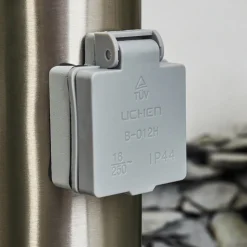 Borne Lumineuse Tunes Nickel Mat, 1 Lumiere