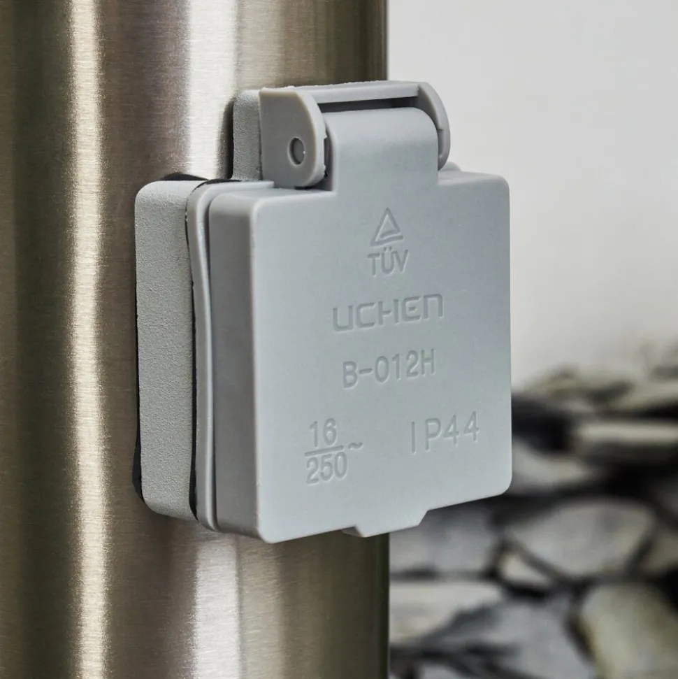 Borne Lumineuse Tunes Nickel Mat, 1 Lumiere
