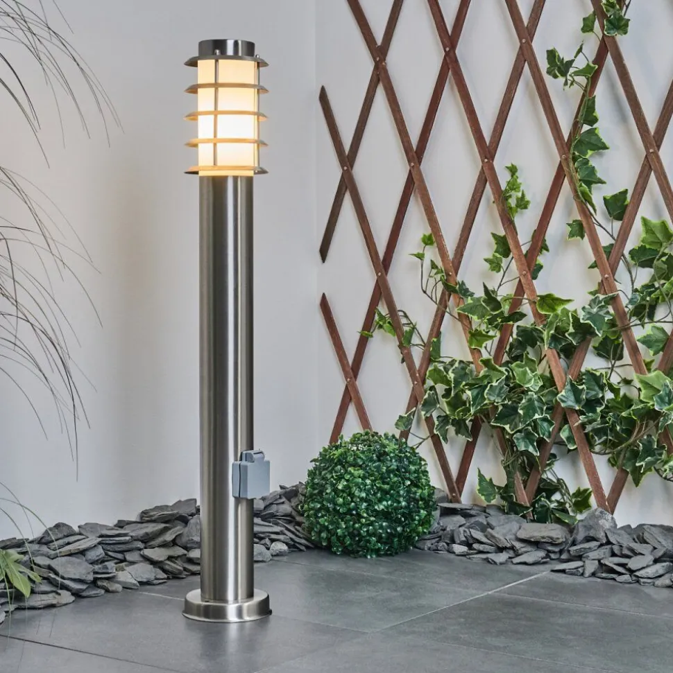 Borne Lumineuse Tunes Nickel Mat, 1 Lumiere