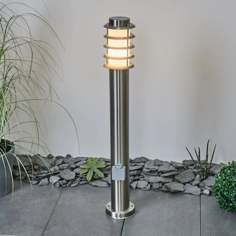 Borne Lumineuse Tunes Nickel Mat, 1 Lumiere