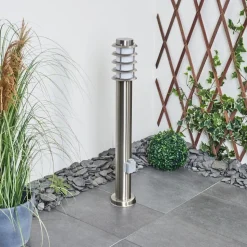 Borne Lumineuse Tunes Nickel Mat, 1 Lumiere