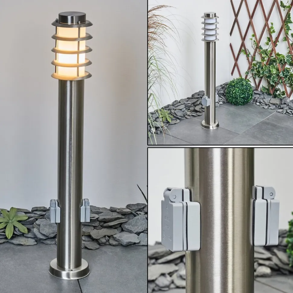 Borne Lumineuse Tunes Nickel Mat, 1 Lumiere