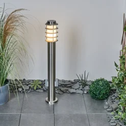 Borne Lumineuse Tunes Nickel Mat, 1 Lumiere
