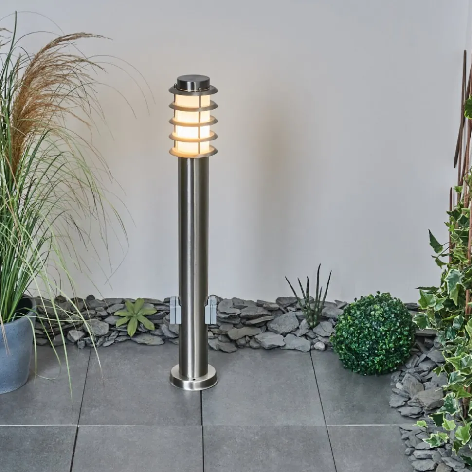 Borne Lumineuse Tunes Nickel Mat, 1 Lumiere