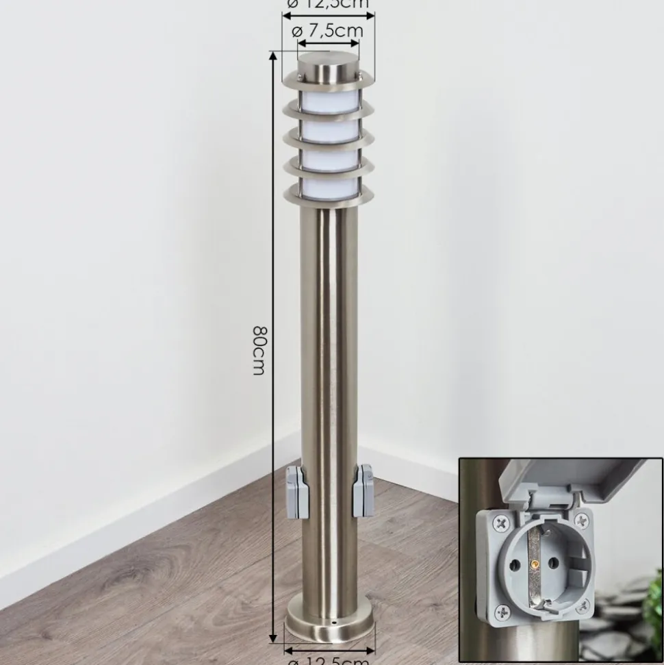 Borne Lumineuse Tunes Nickel Mat, 1 Lumiere