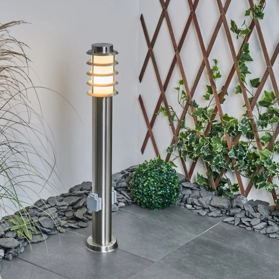 Borne Lumineuse Tunes Nickel Mat, 1 Lumiere