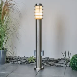Borne Lumineuse Tunes Nickel Mat, 1 Lumiere
