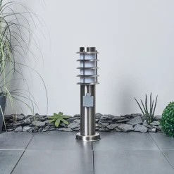 Borne Lumineuse Tunes Nickel Mat, 1 Lumiere