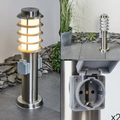 Borne Lumineuse Tunes Nickel Mat, 1 Lumiere