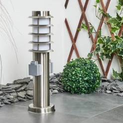 Borne Lumineuse Tunes Nickel Mat, 1 Lumiere