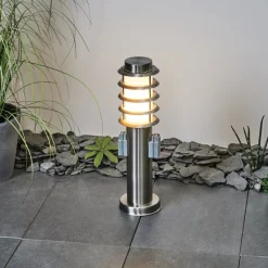 Borne Lumineuse Tunes Nickel Mat, 1 Lumiere