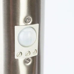 Borne Lumineuse Tunes Nickel Mat, 1 Lumiere, Detecteur De Mouvement