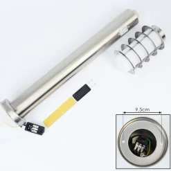 Borne Lumineuse Tunes Nickel Mat, 1 Lumiere, Detecteur De Mouvement
