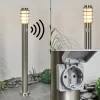 Borne Lumineuse Tunes Nickel Mat, 1 Lumiere, Detecteur De Mouvement