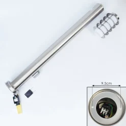 Borne Lumineuse Tunes Nickel Mat, 1 Lumiere, Detecteur De Mouvement