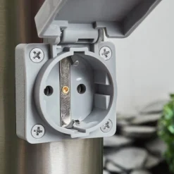 Borne Lumineuse Tunes Nickel Mat, 1 Lumiere, Detecteur De Mouvement