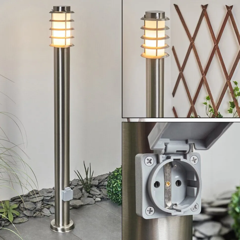 Borne Lumineuse Tunes Nickel Mat, 1 Lumiere