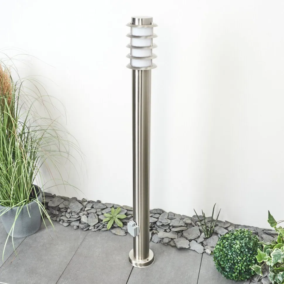 Borne Lumineuse Tunes Nickel Mat, 1 Lumiere