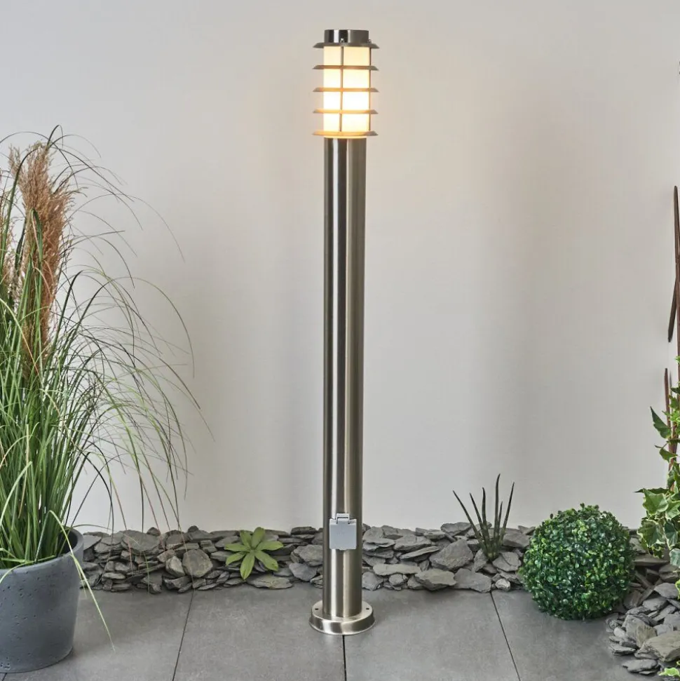 Borne Lumineuse Tunes Nickel Mat, 1 Lumiere
