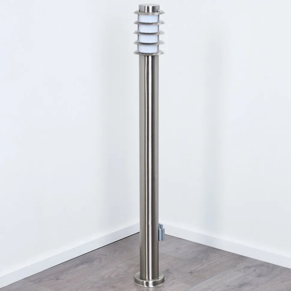Borne Lumineuse Tunes Nickel Mat, 1 Lumiere