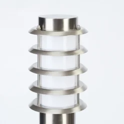 Borne Lumineuse Tunes Nickel Mat, 1 Lumiere, Detecteur De Mouvement