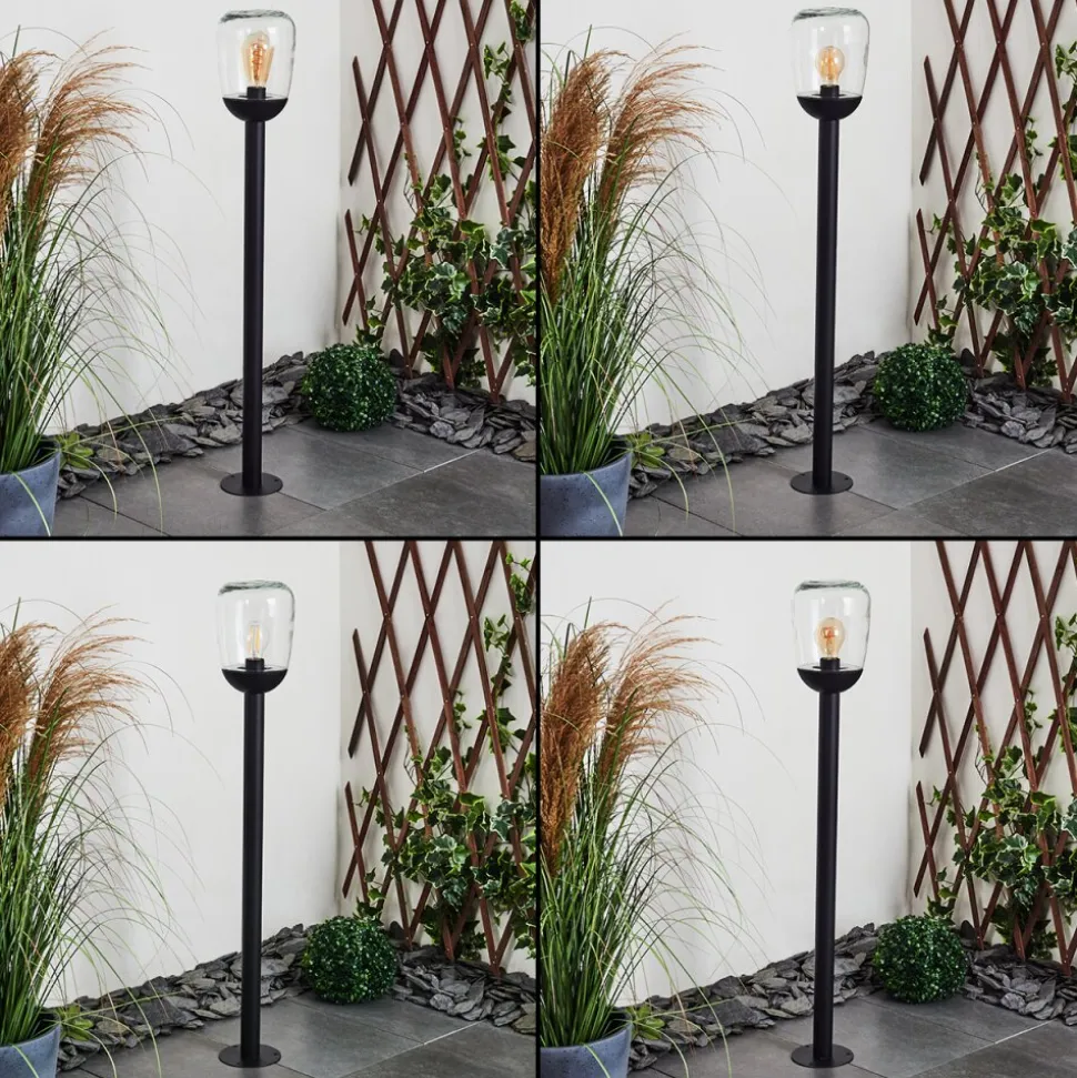 Borne Lumineuse Ystheim Noir, 1 Lumiere